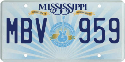 MS license plate MBV959