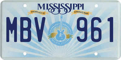 MS license plate MBV961