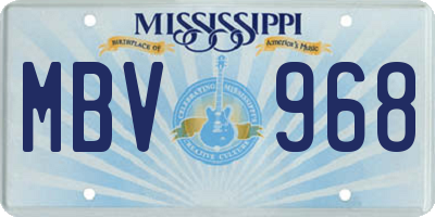 MS license plate MBV968