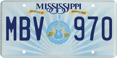 MS license plate MBV970