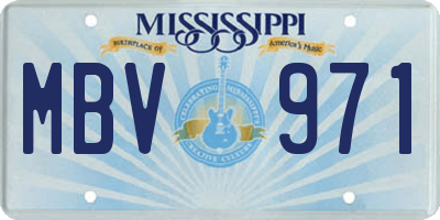 MS license plate MBV971