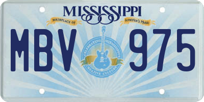 MS license plate MBV975