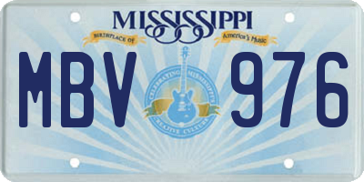 MS license plate MBV976