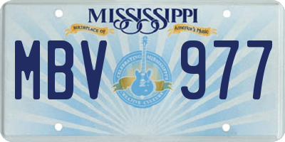MS license plate MBV977