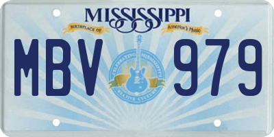 MS license plate MBV979