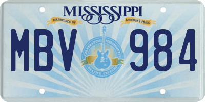 MS license plate MBV984