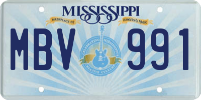 MS license plate MBV991