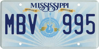 MS license plate MBV995