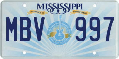 MS license plate MBV997