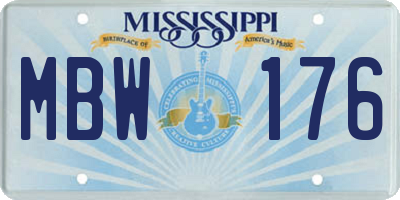 MS license plate MBW176