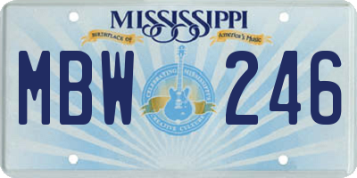 MS license plate MBW246