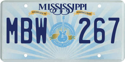MS license plate MBW267