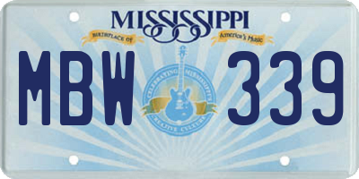 MS license plate MBW339