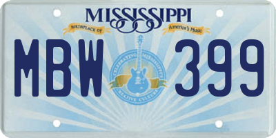 MS license plate MBW399