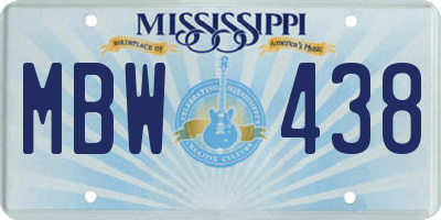 MS license plate MBW438