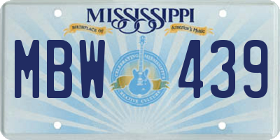 MS license plate MBW439