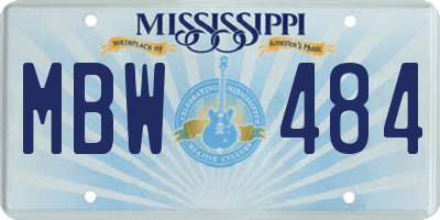 MS license plate MBW484