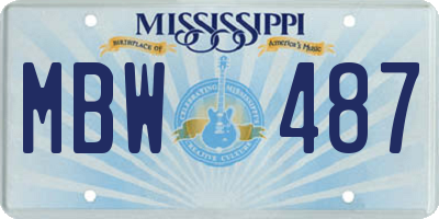 MS license plate MBW487
