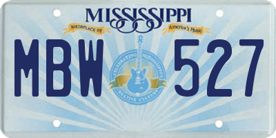 MS license plate MBW527