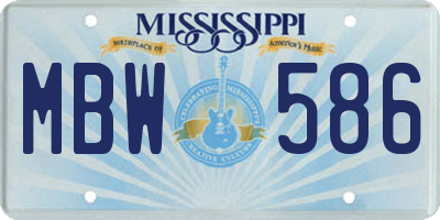 MS license plate MBW586