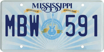 MS license plate MBW591