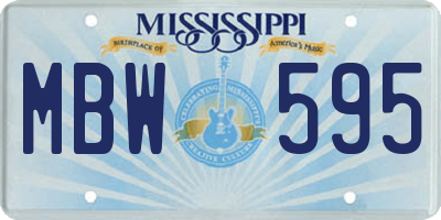 MS license plate MBW595