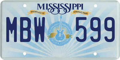 MS license plate MBW599