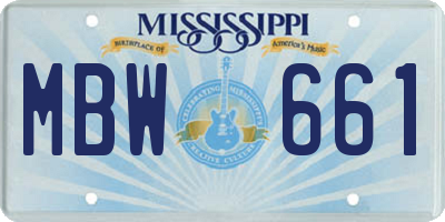 MS license plate MBW661