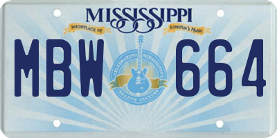 MS license plate MBW664