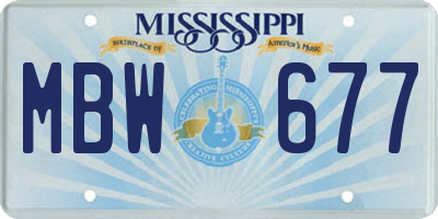 MS license plate MBW677