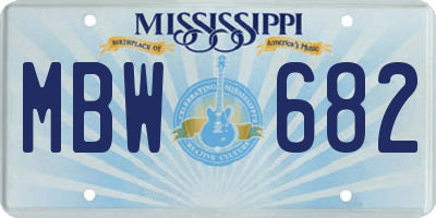 MS license plate MBW682
