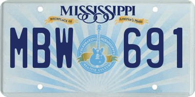 MS license plate MBW691