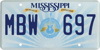 MS license plate MBW697