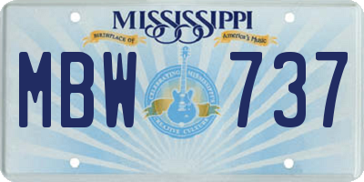 MS license plate MBW737