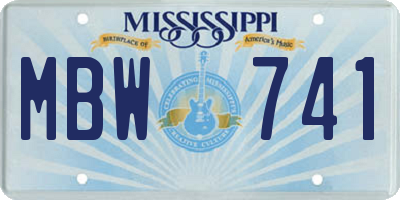 MS license plate MBW741