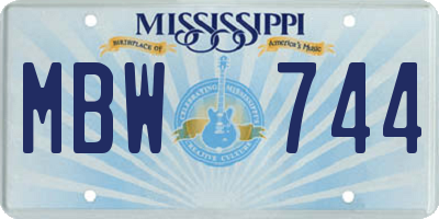 MS license plate MBW744