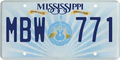 MS license plate MBW771
