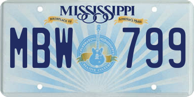 MS license plate MBW799