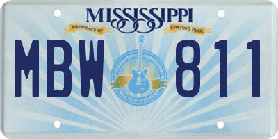 MS license plate MBW811
