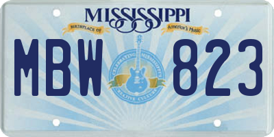 MS license plate MBW823