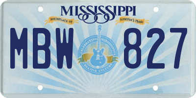 MS license plate MBW827