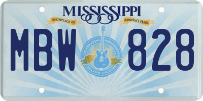 MS license plate MBW828