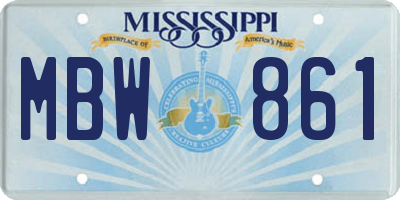 MS license plate MBW861