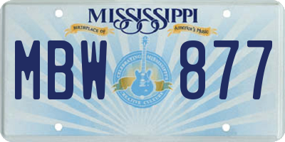 MS license plate MBW877