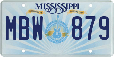 MS license plate MBW879
