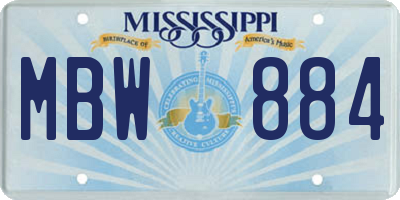 MS license plate MBW884