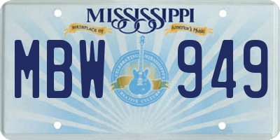 MS license plate MBW949