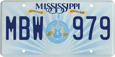 MS license plate MBW979