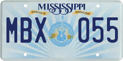 MS license plate MBX055