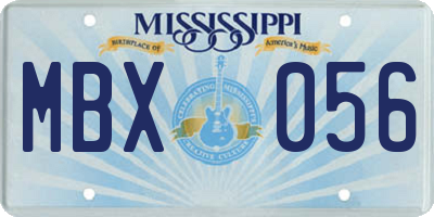 MS license plate MBX056